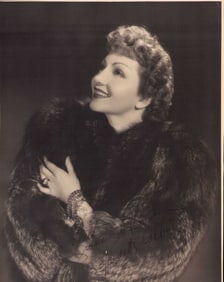 Claudette Colbert signed 11x14 photograph