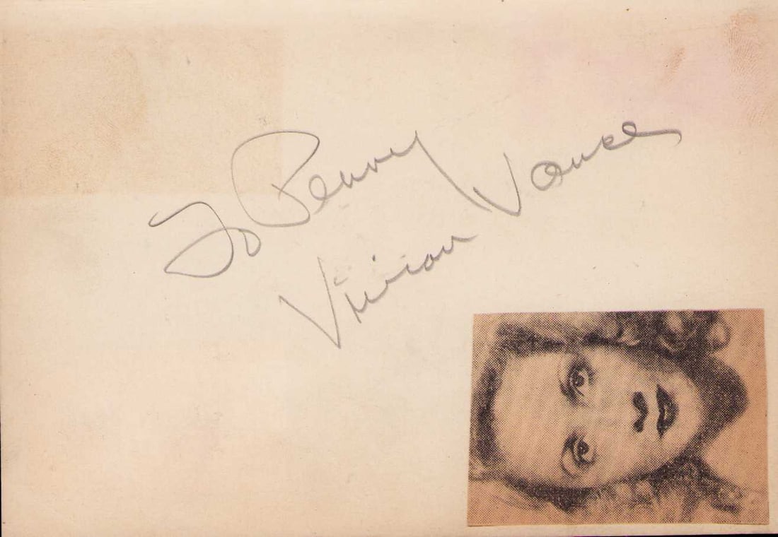 Vivian Vance signed autograph book page (1 of 1)