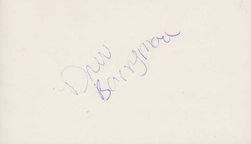 Drew Barrymore signed card