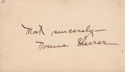 Norma Shearer signed card