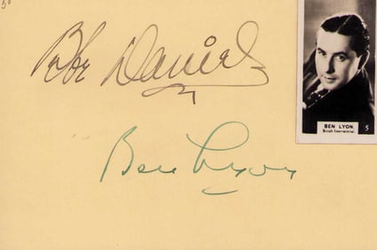 Bebe Daniels and Ben Lyons signed card