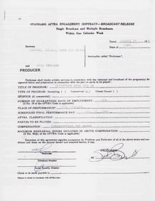 Crosby Stills and Nash contract signed by the band