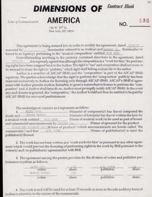 RARE Elton John and Bernie Taupin contract signed