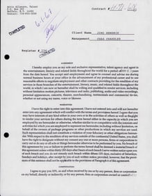 Jimi Hendrix signed contract