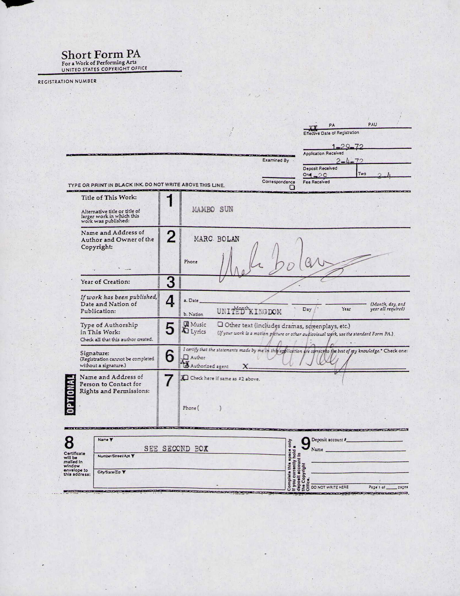 Marc Bolan signed contract (1 of 1)