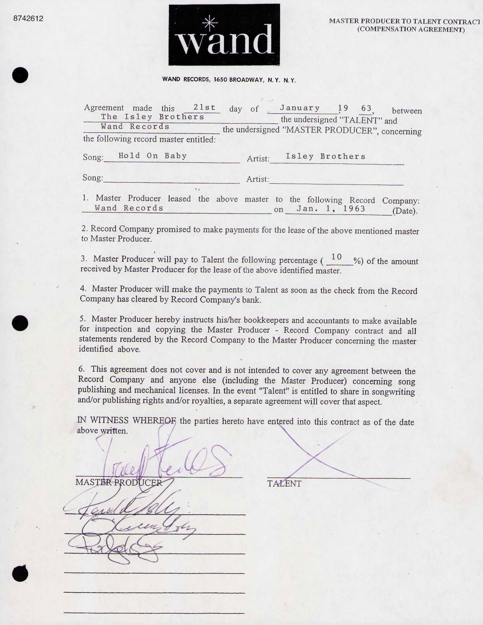 Isley Brothers signed contract (1 of 1)