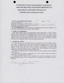 Nancy Sinatra signed contract