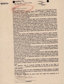 Lauren Bacall signed contract