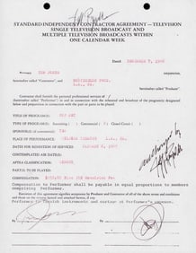 Tom Jones signed contract