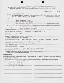 Stephen Stills signed contract