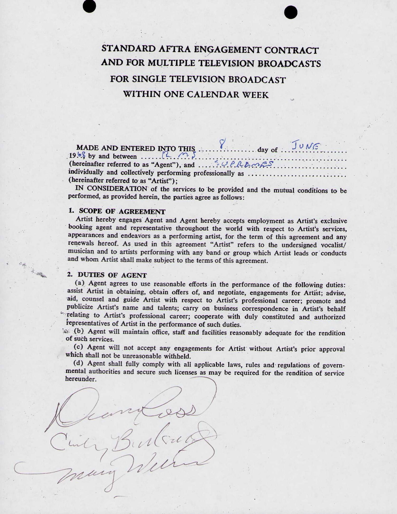 The Supremes signed contract (1 of 1)