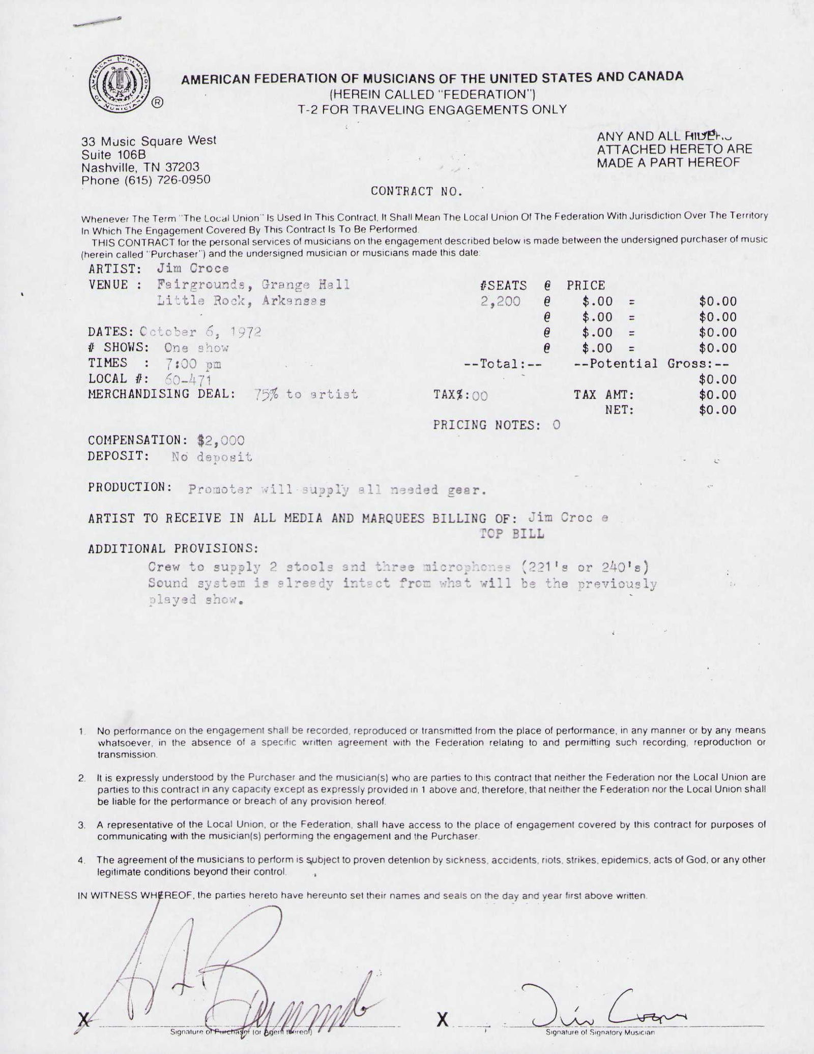 Jim Croce signed contract (1 of 1)