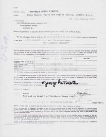 George Harrison signed contract