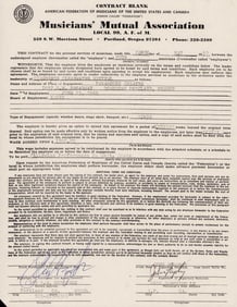 Credence Clearwater signed contract