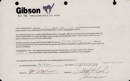 Little Richard signed contract