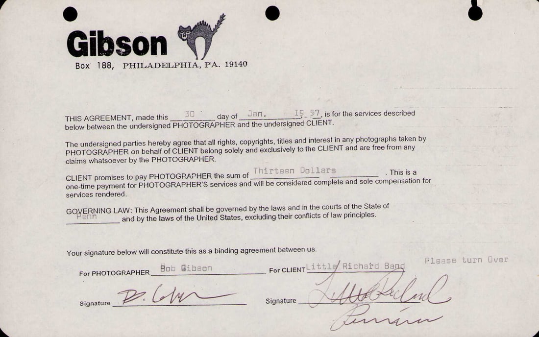 Little Richard signed contract (1 of 2)