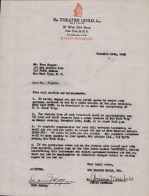 Dean Jagger signed contract