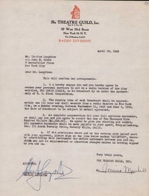 Charles Laughton signed contract