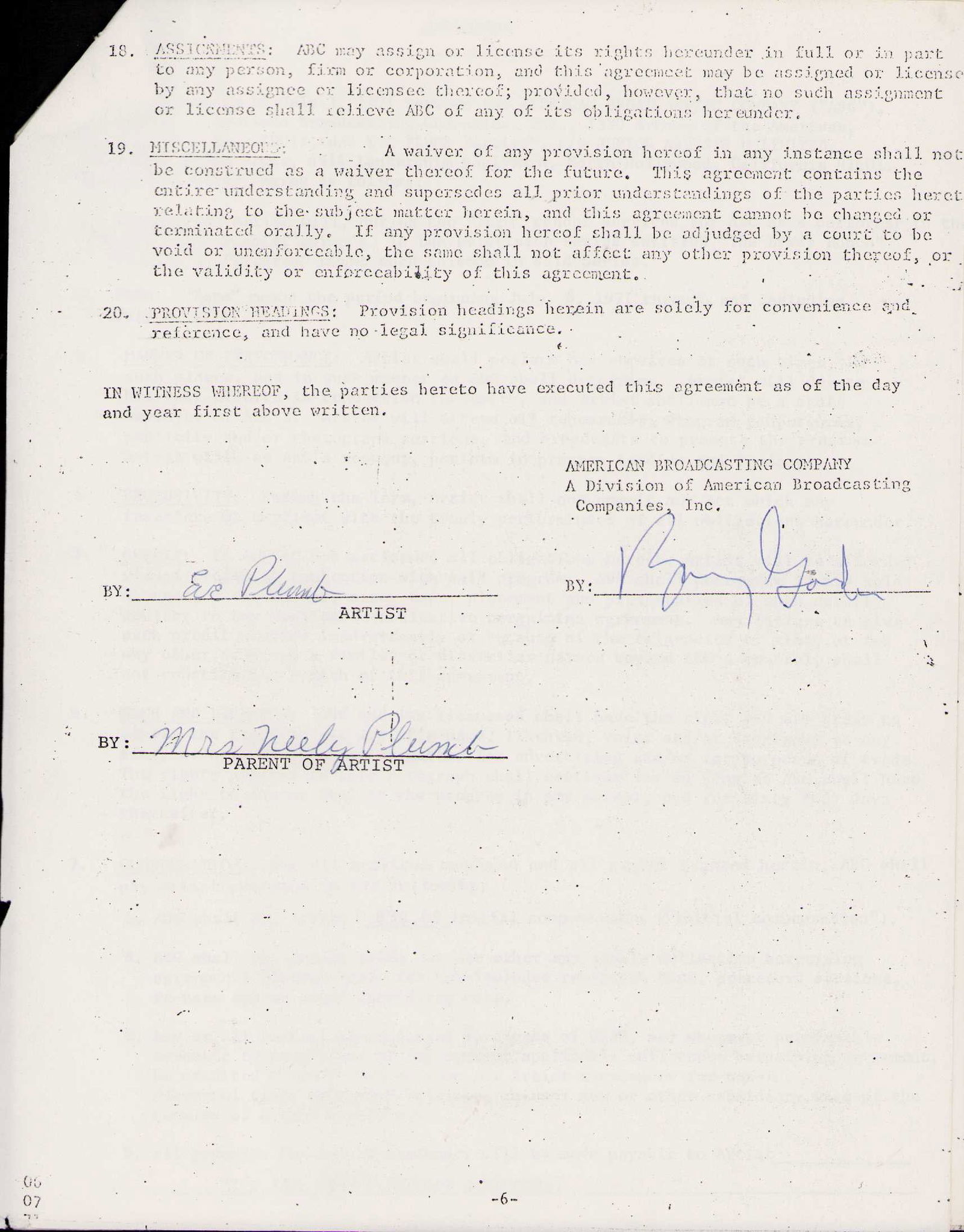 Eve Plumb signed contract Brady Bunch (1 of 1)