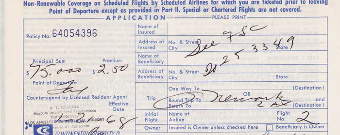 Tom Laughlin signed plane ticket voucher