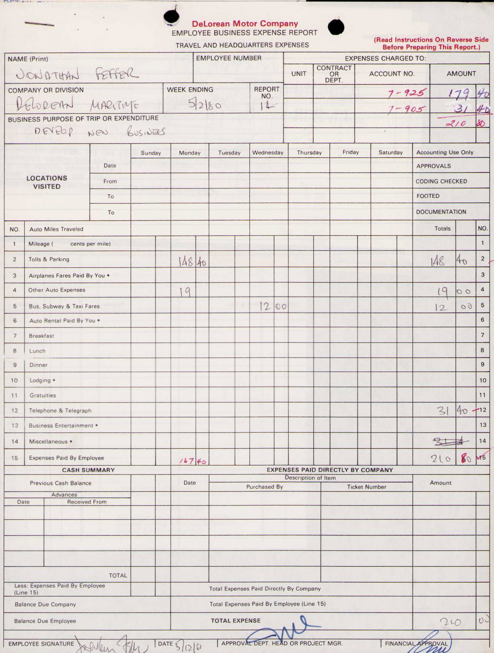 John Delorean signed contract (1 of 1)