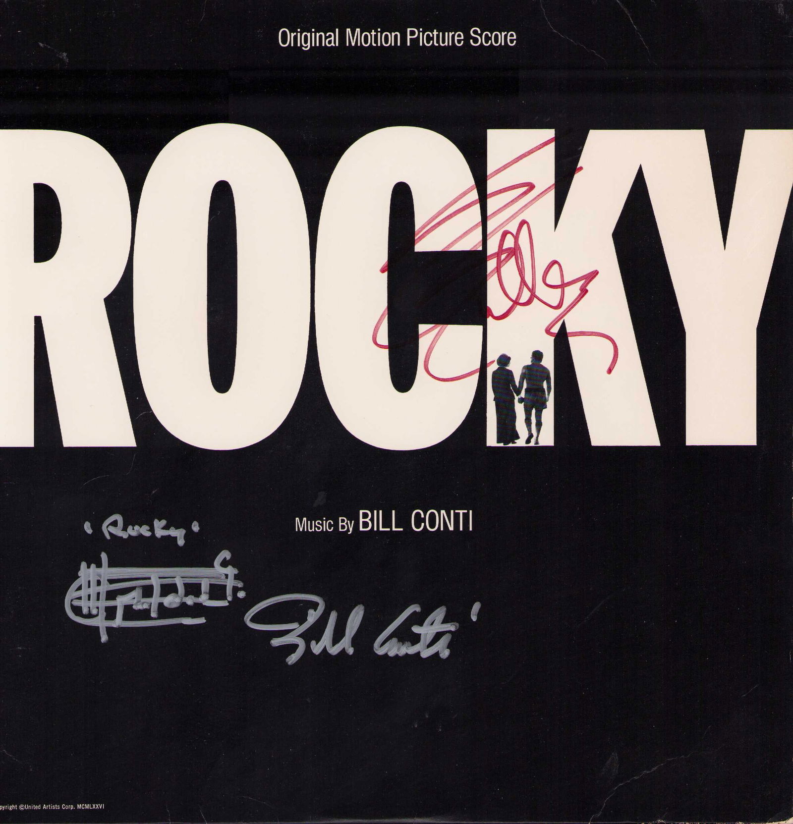 Rocky Soundtrack LP signed Stallone/Conti