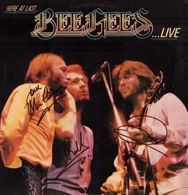 BEE GEES Live signed LP