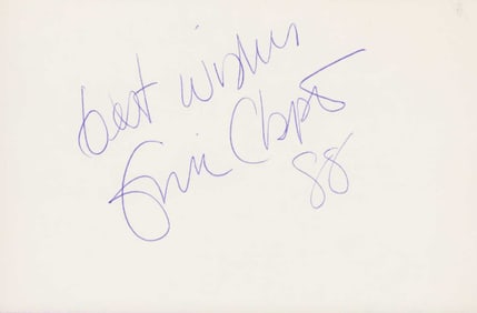 Eric Clapton signed card