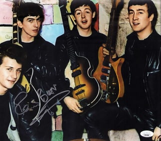 Pete Best signed larger photograph Beatles