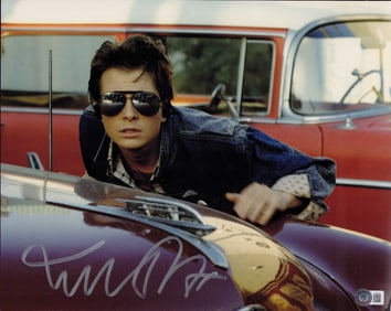 Michael J Fox signed larger photograph