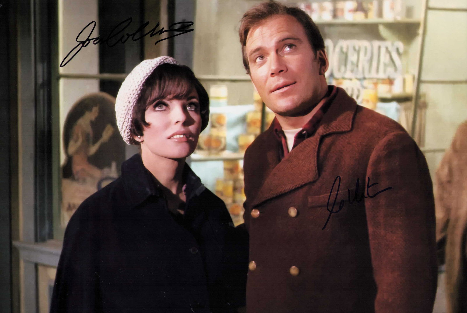 Shatner and Collins classic Star Trek larger signed photograph: From the Star Trek classic episode City on the Ends of Forever signed by William Shatner and Joan Collins both from private signings 10x15 in size Certificate of AuthenticityEVERY item in this auction