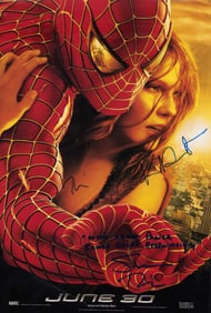 Spiderman cast signed premiere poster