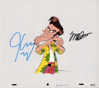 Ace Ventura signed animatioon cel