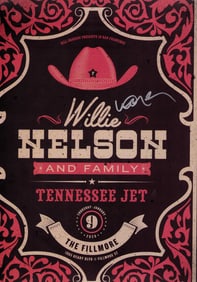 Willie Nelson signed concert poster