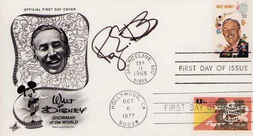 Roy Disney signed FDC