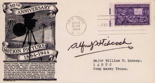 Alfred Hitchcock signed FDC