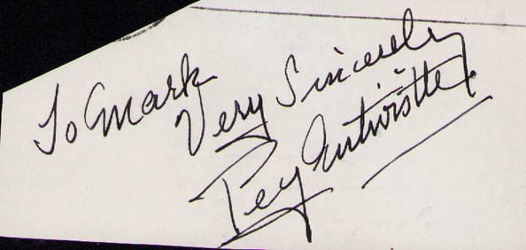 Peg Entwhistle extremely rare signature