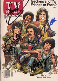 Welcome Back Kotter cast signed TV Guide