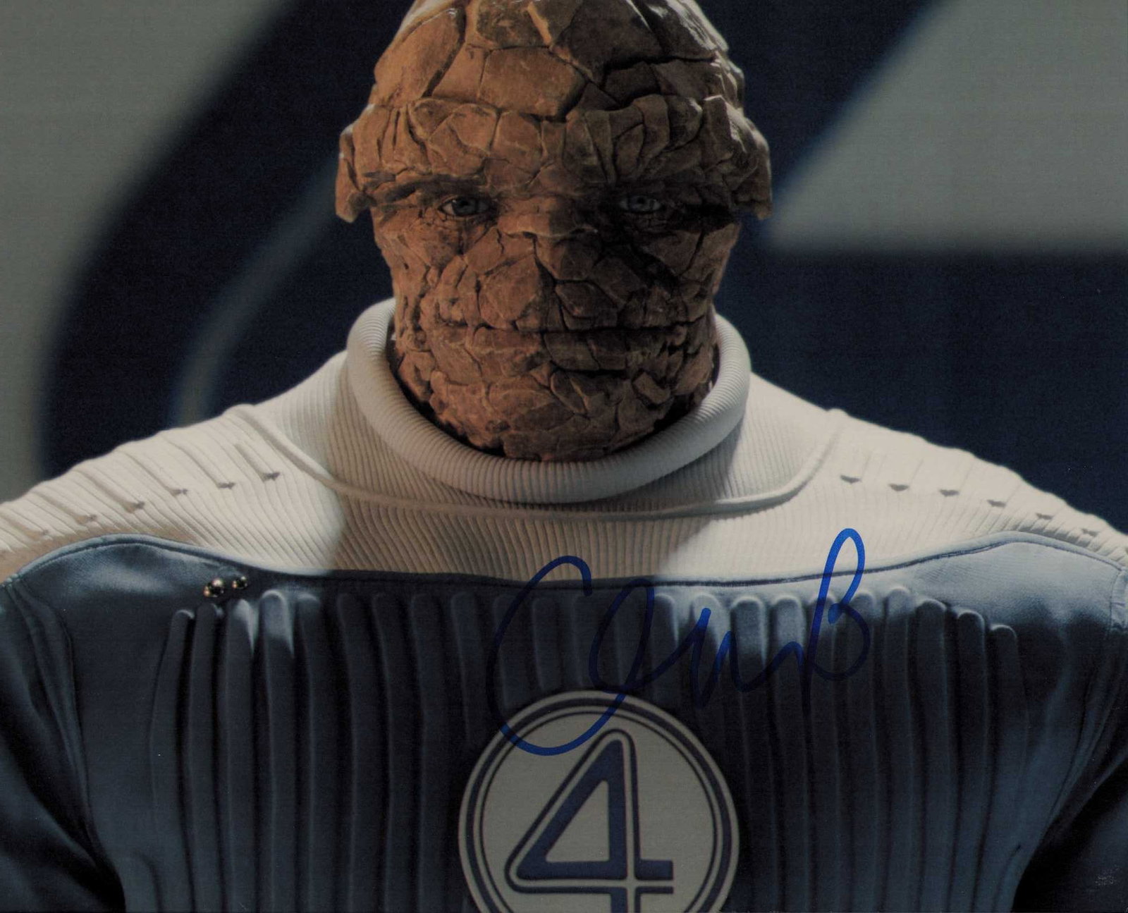 Ebon Moss-Bachrach signed photograph: A signed Fantastic Four as grimm in the recent film 8x10 photograph Certificate of AuthenticityEVERY item in this auction comes with at minimum a full illustrated serial numbered COA signed by the wor