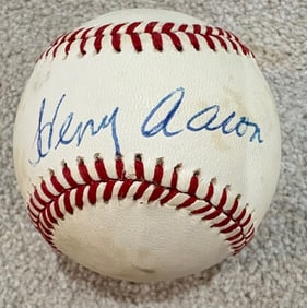 Hank Aaron signed baseball
