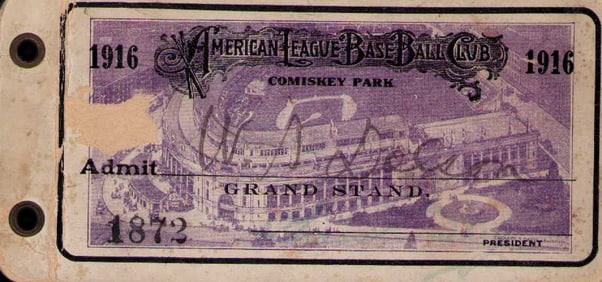 1916 RARE American League baseball ticket and book