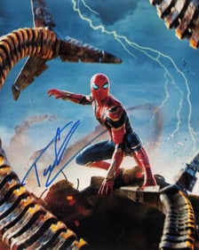 Tom Holland signed Spiderman photograph
