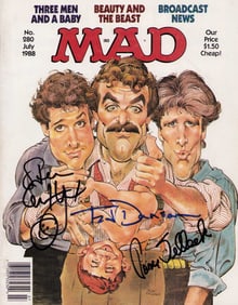 3 Men and a baby cast signed MAD magazine