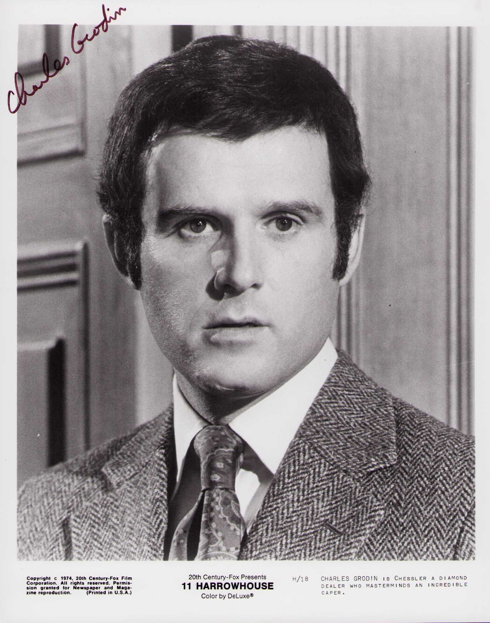 Charles Grodin signed photograph: A vintage signed 8x10 by the actor who is a scarce signer Certificate of AuthenticityEVERY item in this auction comes with at minimum a fully illustrated and serial numbered COA signed by the worlds l