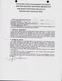 Jeff Beck signed contract