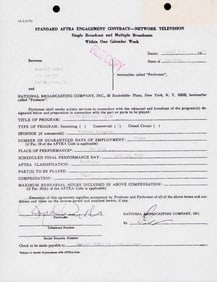 Raquel Welch signed contract