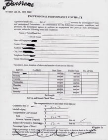 Maurice Williams and the Zodiacs signed contract