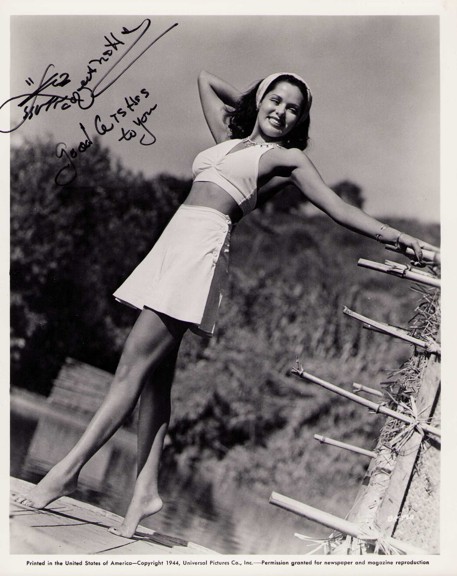 Aquanetta signed vintage photograph: A vintage signed 8x10 by the rare actress Certificate of AuthenticityEVERY item in this auction comes with at minimum a fully illustrated and serial numbered COA signed by the worlds leading authentic