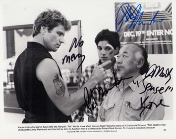 Karate Kid cast signed photograph