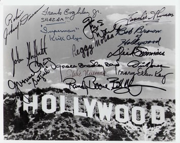 Hollywood sign photograph signed by multiple legends